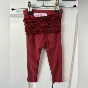 Ruffle Butts Ribbed Lettuce Hem Pajama Pants (Size 18-24 Months)